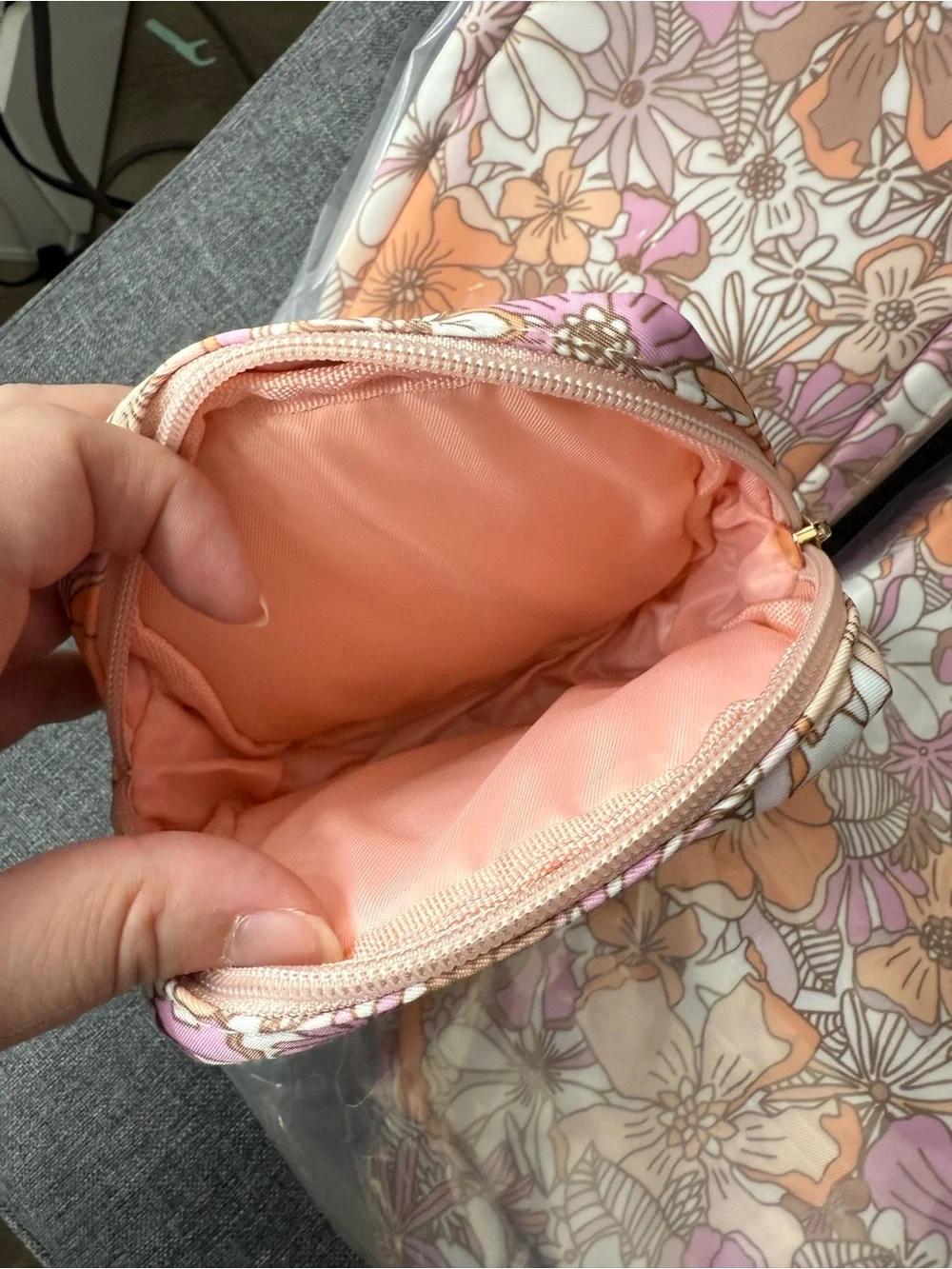 NEW Pink Lily floral travel packing cubes / makeup bags